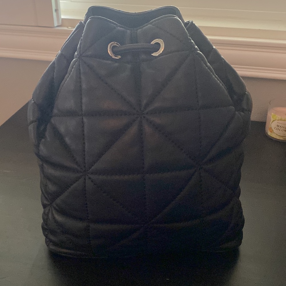 Drawstring Soft Leather Backpack Purse - image 3